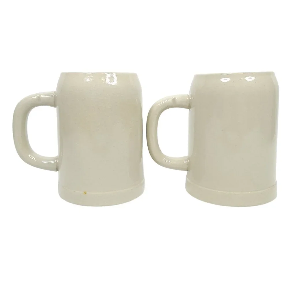 Michelob Dry Beer Mug Stein Glazed Ceramic Gray Lot Of 2 West Germany